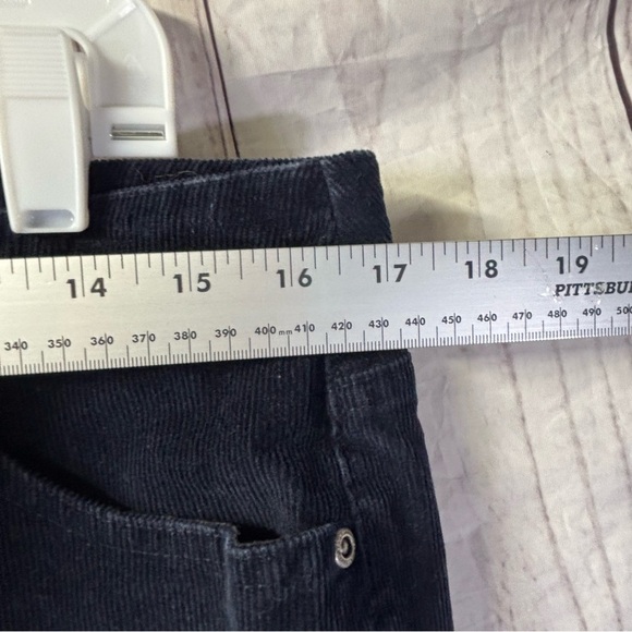 St. John Vintage Navy Blue Corduroy Flare Leg Boot Cut Jeans Pants 12 - Picture 3 of 6